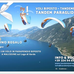 Fly2Fun buono regalo - Parapendio Biposto Lago di Garda Monte Baldo Malcesine